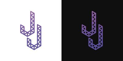 lettere jj poligono logo, adatto per attività commerciale relazionato per poligono con jj iniziali vettore