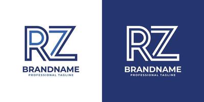 lettere rz linea monogramma logo, adatto per attività commerciale con rz o zr iniziali vettore