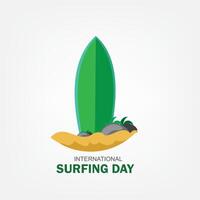 internazionale fare surf giorno vettore grafico è grande per internazionale fare surf giorno celebrazioni. piatto design. aviatore design. piatto illustrazione. semplice e elegante design