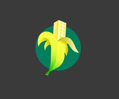 Banana edificio logo vettore