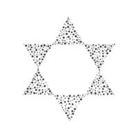 israele giorno dell'indipendenza vacanza design piatto motivo a punti neri a forma di stella di david vettore