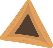 Purim vacanza hamantash con icona di design piatto al cioccolato vettore