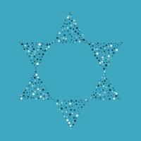 israele giorno dell'indipendenza vacanza design piatto modello di punti a forma di stella di david vettore