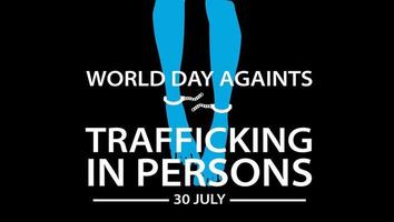 30 luglio giornata mondiale contro la tratta di persone immagine vettoriale