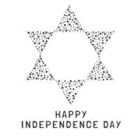 israele giorno dell'indipendenza vacanza design piatto puntini bianchi modello a forma di stella di david con testo in inglese vettore
