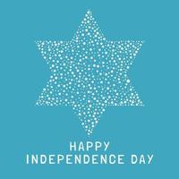 israele festa dell'indipendenza design piatto bianco linea sottile icone di matzot a forma di stella di david con testo in inglese vettore