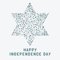 israele giorno dell'indipendenza vacanza design piatto modello di punti a forma di stella di david con testo in inglese vettore
