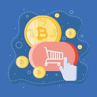 bitcoin per lo shopping online vettore