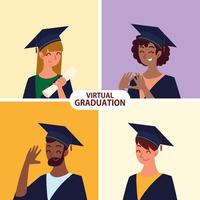 laurea virtuale, studenti laureati vettore