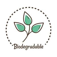 etichetta del prodotto biodegradabile vettore