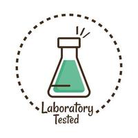 etichetta del prodotto testato in laboratorio vettore