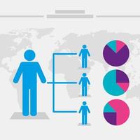 quattro icone infografiche sulla popolazione vettore