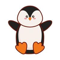 simpatico pinguino kawaii vettore