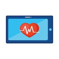 battito cardiaco della tecnologia tablet vettore