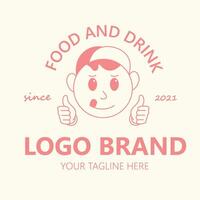 semplice concetto personaggio cibo logo adatto per aziende e negozi vettore