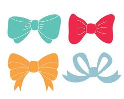 arco mano disegnato vettore illustrazioni impostare. bowknot clipart. capelli Accessori.