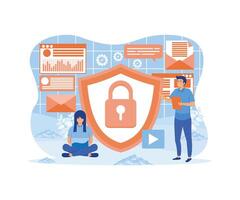 dati protezione concetto.sicurezza e confidenziale dati protezione. Internet sicurezza. piatto vettore moderno illustrazione