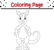 contento canguro colorazione pagina per bambini vettore