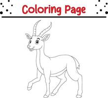 carino gazzella sta colorazione pagina vettore