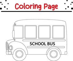 scuola autobus colorazione pagina per bambini vettore
