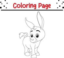 bambino asino colorazione pagina per bambini vettore