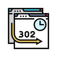 302 reindirizzare SEO colore icona vettore illustrazione