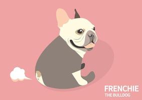carino francese bulldog yoga scoreggia stile vettore
