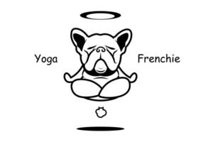 yoga scoreggia e volare Frenchie il bulldog vettore