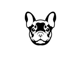 carino francese bulldog nel nero e bianca logo simbolo vettore