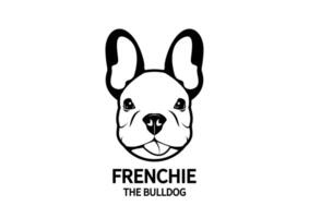 adorabile francese bulldog testa ritratto vettore