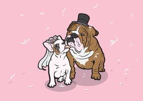 francese bulldog e bulldog coppia vettore