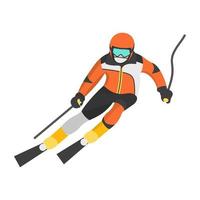 concetti di sci alpino vettore