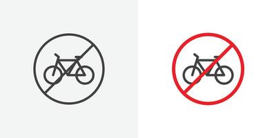 nessun segno di bicicletta vettore