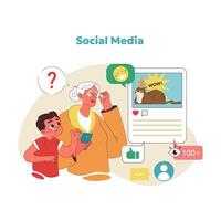 sociale media scoperta concetto. vettore illustrazione