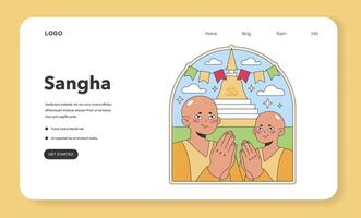 sangha Comunità illustrazione. piatto vettore illustrazione