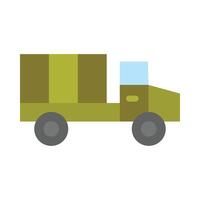 militare camion glifo vettore piatto icona design