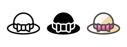 multiuso cappello vettore icona nel schema, glifo, pieno schema stile