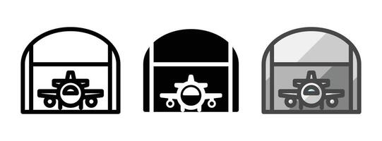 multiuso hangar vettore icona nel schema, glifo, pieno schema stile