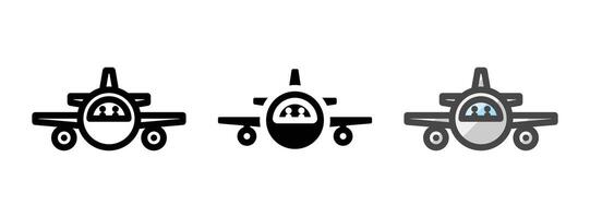 multiuso pilota e co-pilota vettore icona nel schema, glifo, pieno schema stile