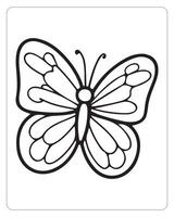 carino farfalla vettore, farfalla nero e bianca vettore