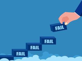 uomini d'affari creare le scale per successo attraverso fallimento vettore