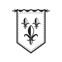 icona della bandiera medievale vettore
