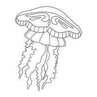 Medusa linea arte vettore illustrazione. nero e bianca schema Medusa colorazione pagina per bambini e adulti. pagina per rilassamento e meditazione. vettore illustrazione