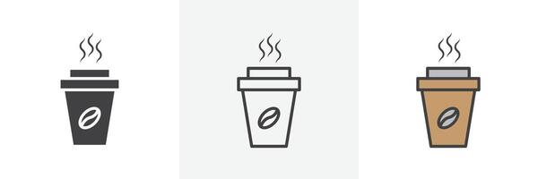caldo caffè tazza icona vettore
