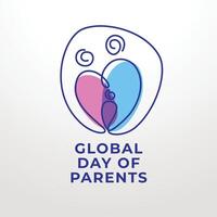 globale giorno di genitori design modello bene per celebrazione utilizzo. genitori vettore illustrazione continuo linea. piatto design. mondo evento. eps 10.