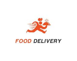 correre capocuoco cibo consegna servizio logo design vettore modello.