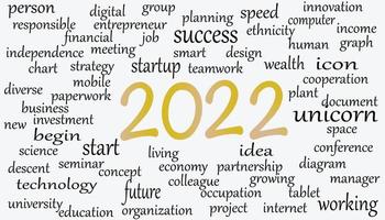 illustrazione sfondo astratto. avviare una nuova attività nel 2022. business e obiettivi per avere successo negli affari. vettore