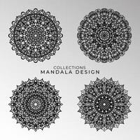 collezioni motivo circolare a forma di mandala per henné, mehndi, tatuaggi, decorazioni. decorazione decorativa in stile etnico orientale. pagina del libro da colorare. vettore