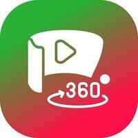 360 grado video creativo icona design vettore