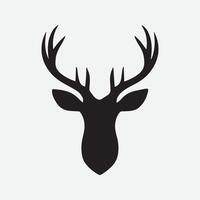 nero vettore silhouette di cervo testa con corna isolato su bianca sfondo
